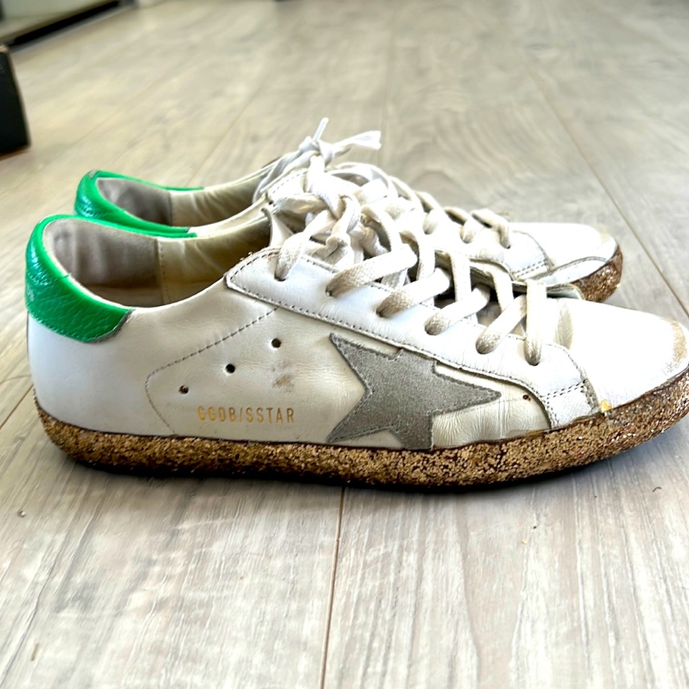 Original Golden goose white and green sneakers